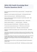 Skills USA Health Knowledge Bowl Practice Questions Set &num;2
