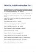 Skills USA Health Knowledge Bowl Team Exam Questions And Answers 