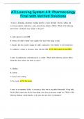 ATI Learning System 4&period;0&colon; Pharmacology Final with Verified Solutions