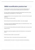 OMSA recertification practice test questions and 100&percnt; correct answers