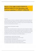 WGU C715 ORGANIZATIONAL BEHAVIOR EXAM Questions and Correct solutions LATEST UPDATE 
