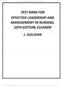 Effective Leadership and Management in Nursing 10th by Eleanor J&period; Sullivan Test Bank &period;pdf
