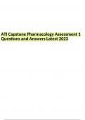 ATI Capstone Pharmacology Assessment 1 Questions and Answers Latest 2022&sol; 2023