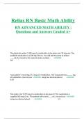 Relias RN Basic Math Ability RN ADVANCED MATH ABILITY | Questions and Answers Graded A+