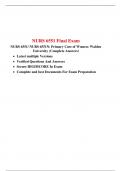 NURS 6551 Final Exam (Version 5) / NURS 6551N Final Exam , Course NURS 6551 / NURS6551 Primary Care of Women, Walden University