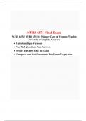 NURS 6551 Final Exam (Version 2) / NURS 6551N Final Exam , Course NURS 6551 / NURS6551 Primary Care of Women, Walden University