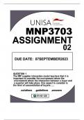 MNP3703 ASSIGNMENT 02 DUE 07 SEPTEMBER2023