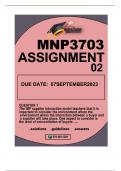 MNP3703 ASSIGNMENT 2 DUE 7 SEP 2023