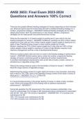 ANSI 3653&colon; Final Exam 2023-2024 Questions and Answers 100&percnt; Correct