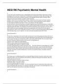 HESI RN Psychiatric Mental Health 100&percnt; varified questions and answers2023&sol;2024