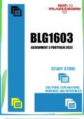 BLG1603 Assessment 3 2023 (PORTFOLIO)