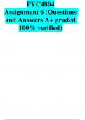 PYC4804 Assignment 6 (Questions and Answers A+ graded 100% verified)