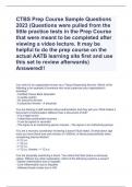 CTBS Prep Course Sample Questions 2023 (Questions were pulled from the little practice tests in the Prep Course that were meant to be completed after viewing a video lecture. It may be helpful to do the prep course on the actual AATB learning site first a