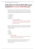 NUR 2474 CAT EXAM 2023-2024 Latest Update&vert;100&percnt; Correct With Rationale