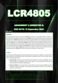 LCR4805 Assignment 2 Semester 2 - (Due: 13 September 2023)