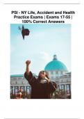 PSI - NY Life&comma; Accident and Health Practice Exams &vert; Exams 17-55 &vert; 100&percnt; Correct Answers