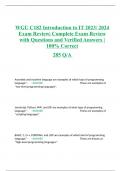 WGU C182 Introduction to IT 2023/ 2024 Exam Review| Complete Exam Review with Questions and Verified Answers | 100% Correct 285 Q/A 