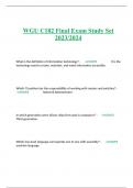 WGU C182 Final Exam Study Set 2023/2024