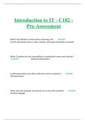 Exam (elaborations) C182 (C182) Introduction to IT - C182 - Pre-Assessment 2023/2024