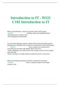 Package deal for WGU C182 Introduction to IT 2023/ 2024 Exam