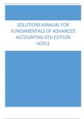 Solutions Manual for Fundamentals of Advanced Accounting 6th Edition Hoyle