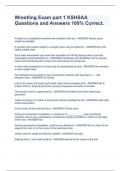 Wrestling Exam part 1 KSHSAA Questions and Answers 100&percnt; Correct&period;