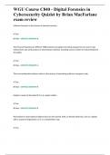 WGU Course C840 - Digital Forensics in Cybersecurity Quizlet by Brian MacFarlane exam review&period;docx
