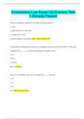 Contractors Law Exam CA Practice Test 1 Already Passed