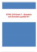 ETHC 210 Exam 7 - Question and Answers graded A+