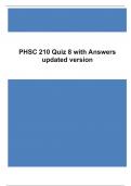 PHSC 210 Quiz 8 with Answers updated version