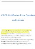 CRCR Certification Exam Questions and Answers 2023 (Verified Answers by Expert)