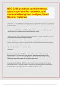 NSC 2306 practical considerations, quasi experimental research, and nonequivalent group designs, Exam Review. Rated A+