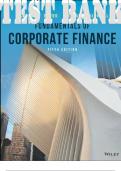 TEST BANK for Fundamentals of Corporate Finance, 5th Edition by Robert Parrino, David Kidwell, Bates & Gillan. ISBN 9781119795438 (All Chapters 1-21)