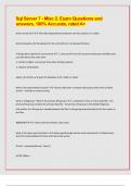 Sql Server 7 - Misc 2&period; Exam Questions and answers&comma; 100&percnt; Accurate&comma; rated A&plus;