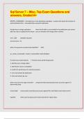 Sql Server 7 &ndash; Misc&comma; Top Exam Questions and answers&comma; Graded A&plus;