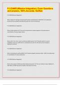 P-3 EAWS &lpar;Mission Integration&rpar;&comma; Exam Questions and answers&comma; 100&percnt; Accurate&period; Verified&period;