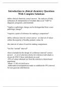Introduction to clinical chemistry Questions With Complete Solutions.