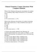 Clinical Chemistry Compre Questions With Complete Solutions.