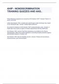 AHIP - NONDISCRIMINATION TRAINING QUIZZES AND ANS&period;&period;