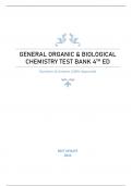 GENERAL ORGANIC & BIOLOGICAL CHEMISTRY TEST BANK 4TH ED | Questions & Answers (GRADED A+) | (100% Approved) BEST UPDATE 2023