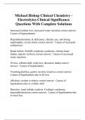 Michael Bishop Clinical Chemistry - Electrolytes Clinical Significance Questions With Complete Solutions