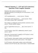 Clinical Chemistry 2 - ACP and ALP Laboratory Questions With Complete Solutions
