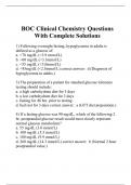 BOC Clinical Chemistry Questions With Complete Solutions
