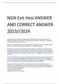 BUNDLE FOR NGN Exit Hesi ANSWER AND CORRECT ANSWER 2023//2024
