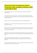 Clinical Annual Competency Exam &ndash; Fresenius with complete solutions 2023 updated&verified