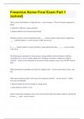 Fresenius Nurse Final Exam Part 1 &lpar;solved&rpar;