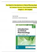 TEST BANK For Introduction to Clinical Pharmacology 10th Edition By Constance Visovsky |Complete Chapter 1 - 20 | 100 % Verified