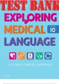 TEST BANK for Exploring Medical Language&colon; A Student-Directed Approach 10th Edition by Myrna LaFleur Brooks and Danielle LaFleur Brooks &vert; All 16 Chapters