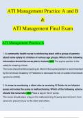 ATI Management Practice A and B and ATI Management Final Exam 2023 Questions and Answers (Verified Answers)