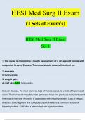 HESI Med Surg II Exam (7 Sets of Exam’s) Qs & As (2023 / 2024) (Verified Answers)